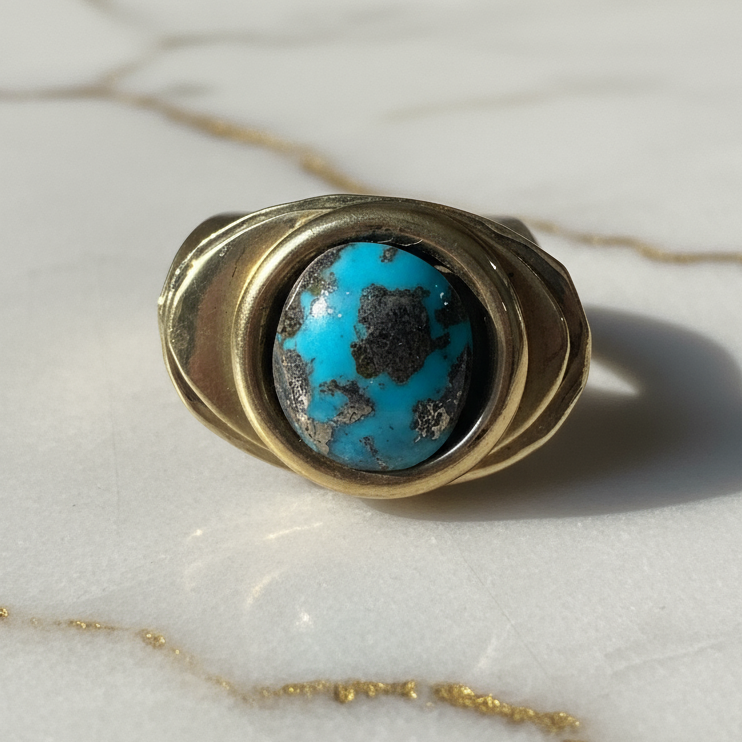 The Royal Mesa Ring: One-of-a-Kind Kingsman Turquoise