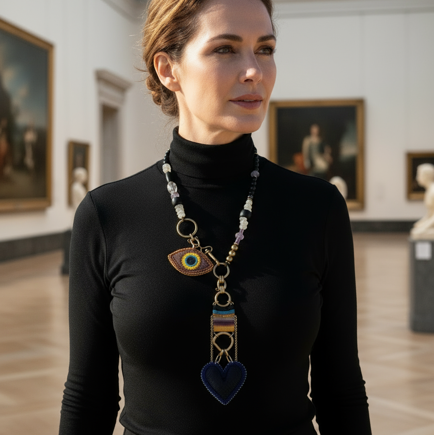 The 'Terra Coda' Necklace: Modern-Primitive Art Piece by Lorena