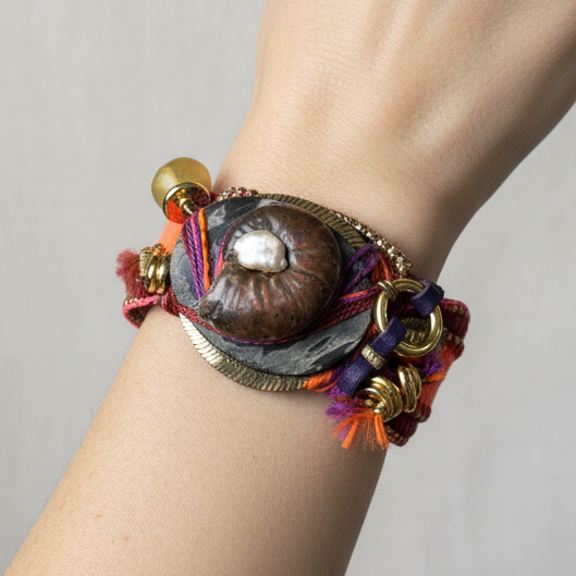 Artéfact Band – Orange & Pink Italian Leather