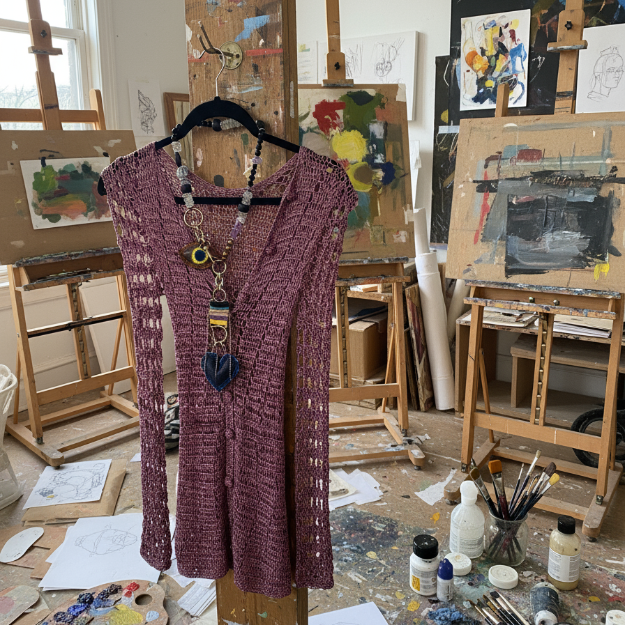 The 'Terra Coda' Necklace: Modern-Primitive Art Piece by Lorena