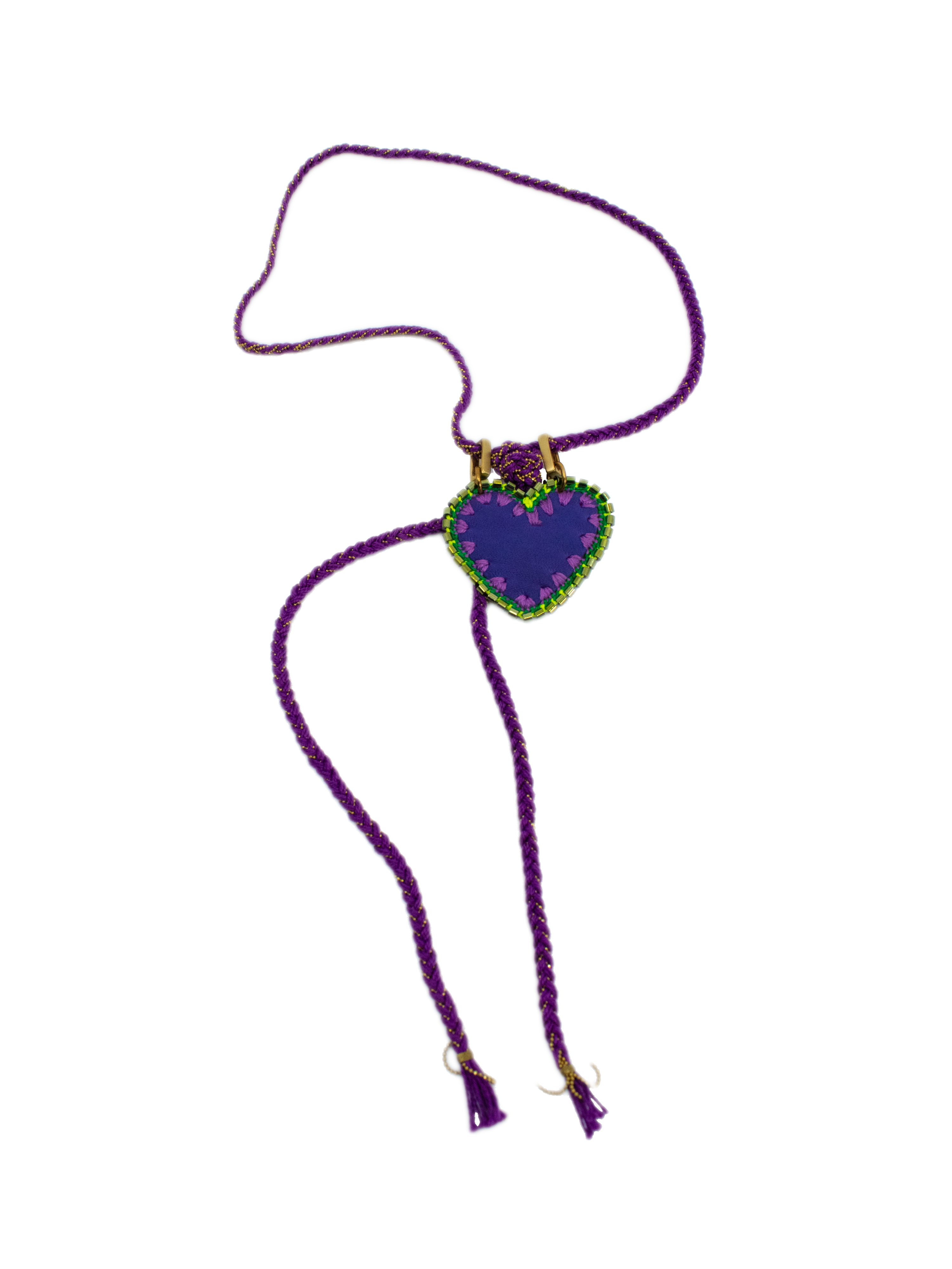 Lariat Necklace with a Purple Hart