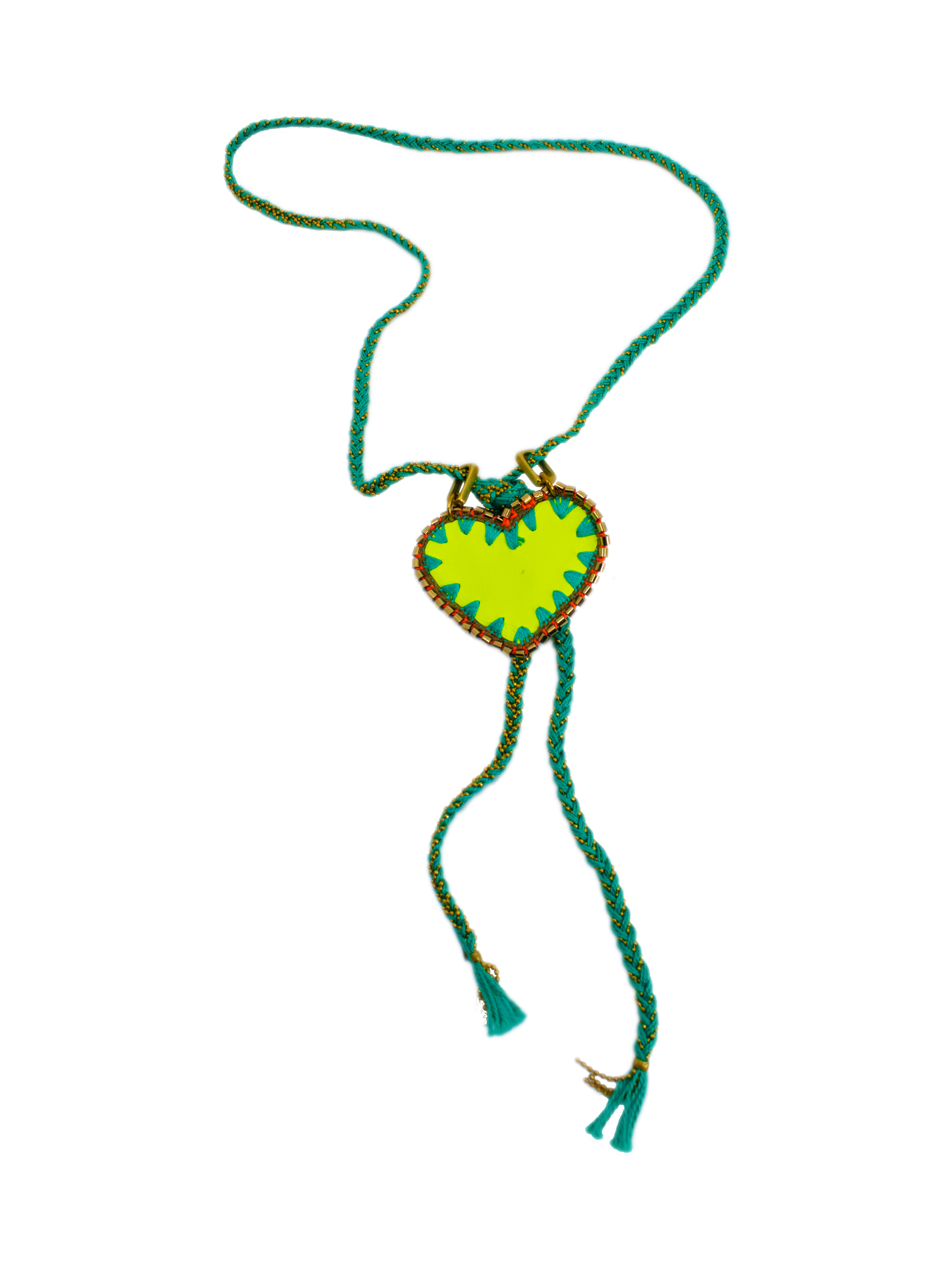 Lariat Necklace with a Yellow Hart