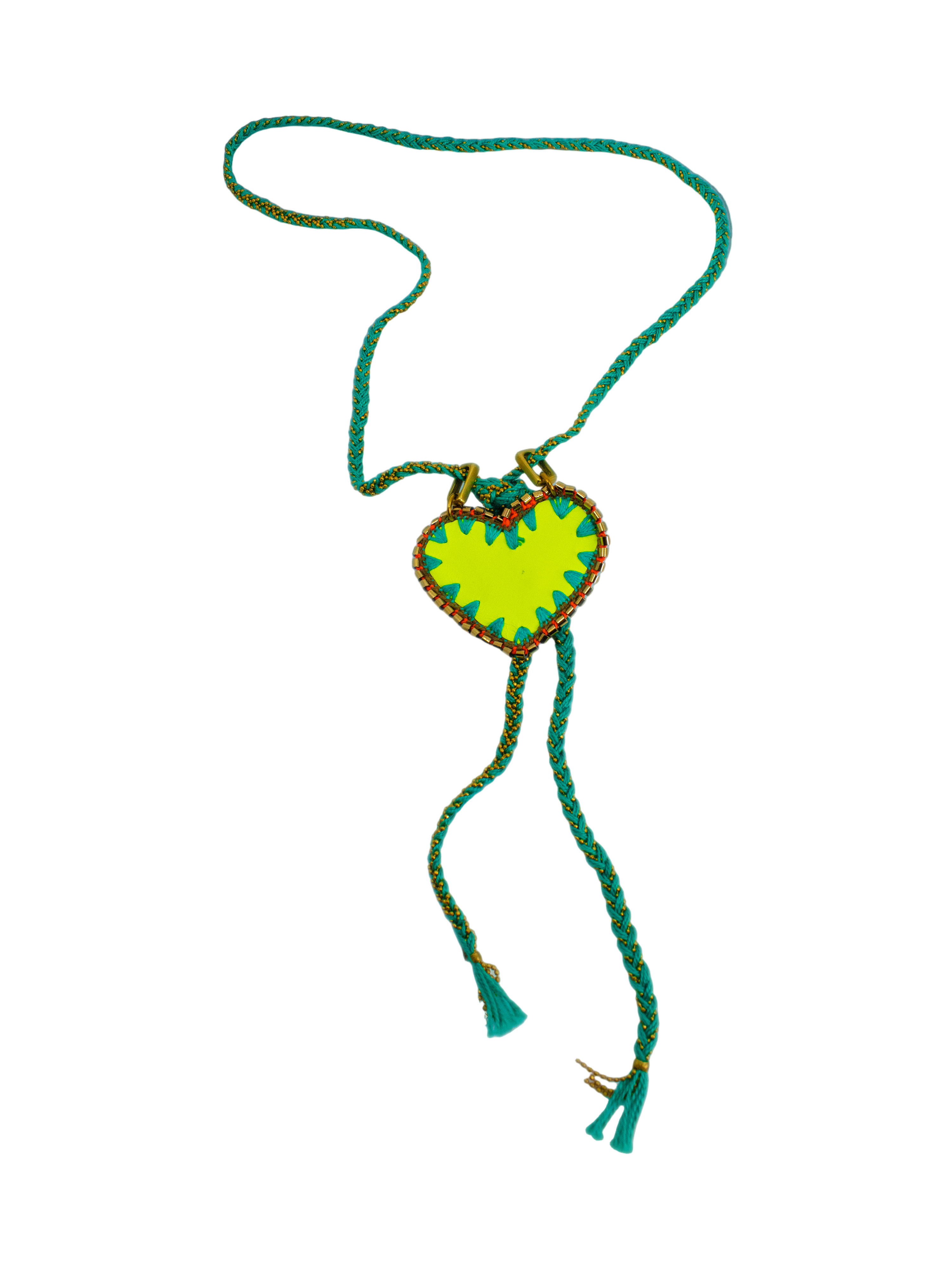 Lariat Necklace with a Yellow Hart