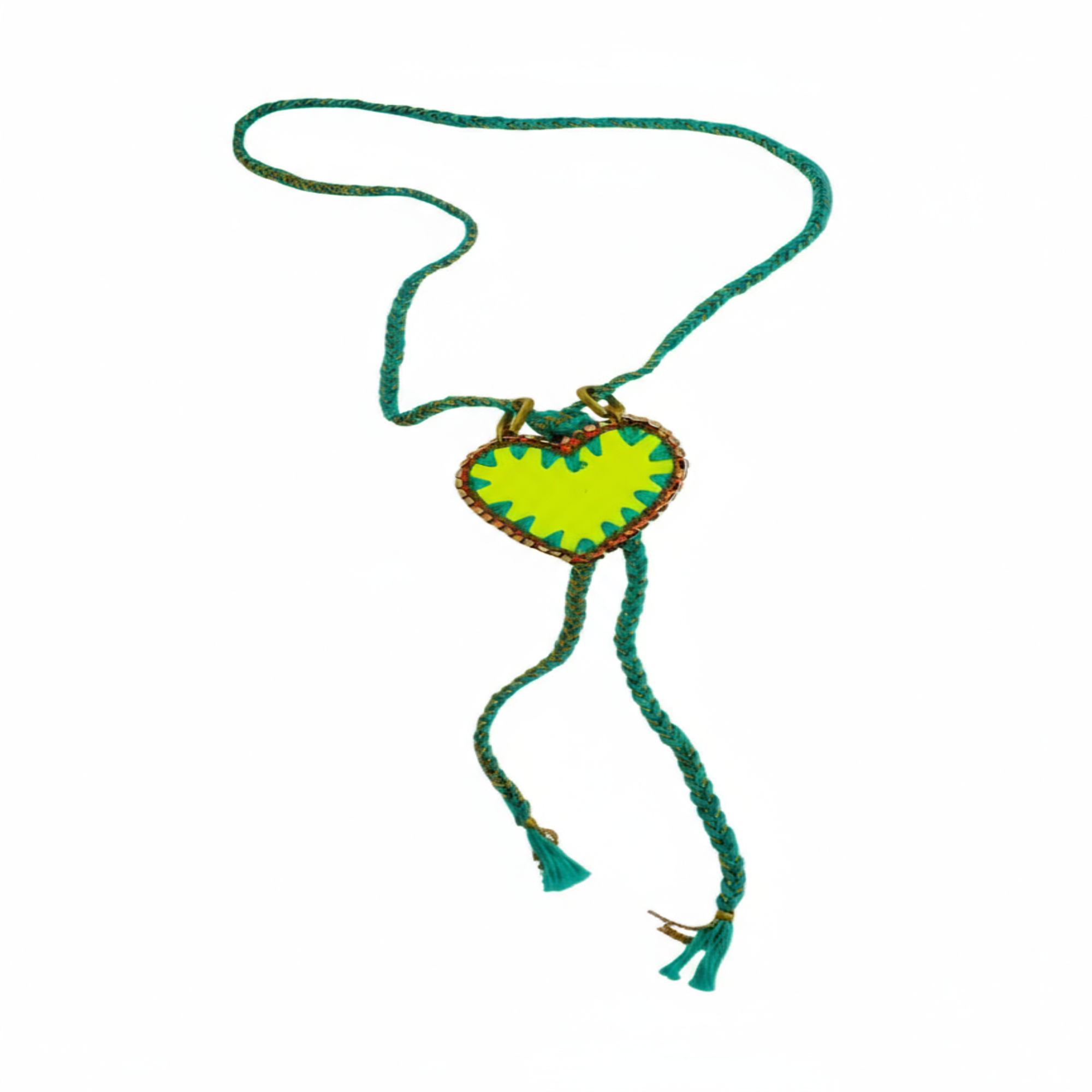 Lariat Necklace with a Yellow Hart