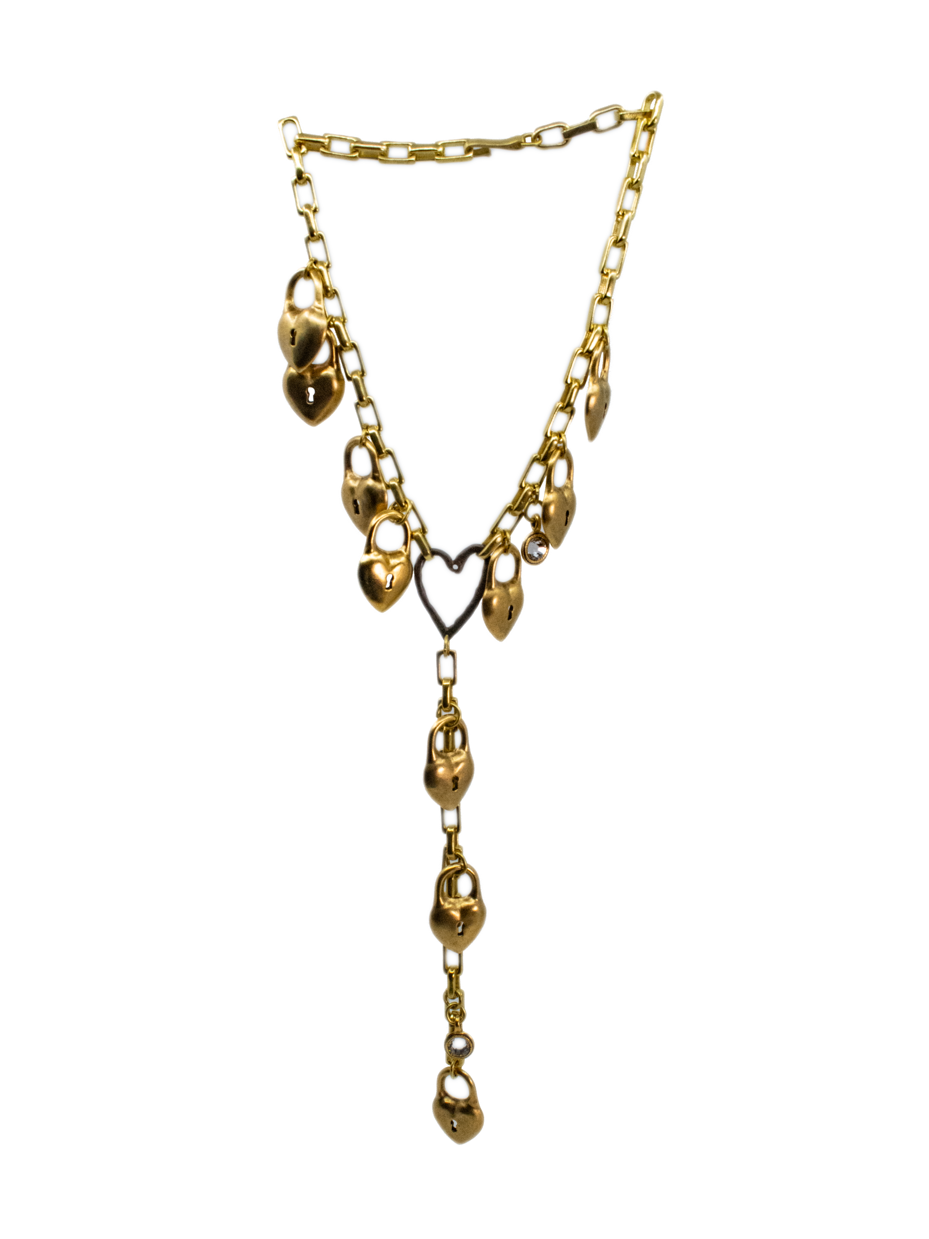 Brass Chain Necklace with Charms