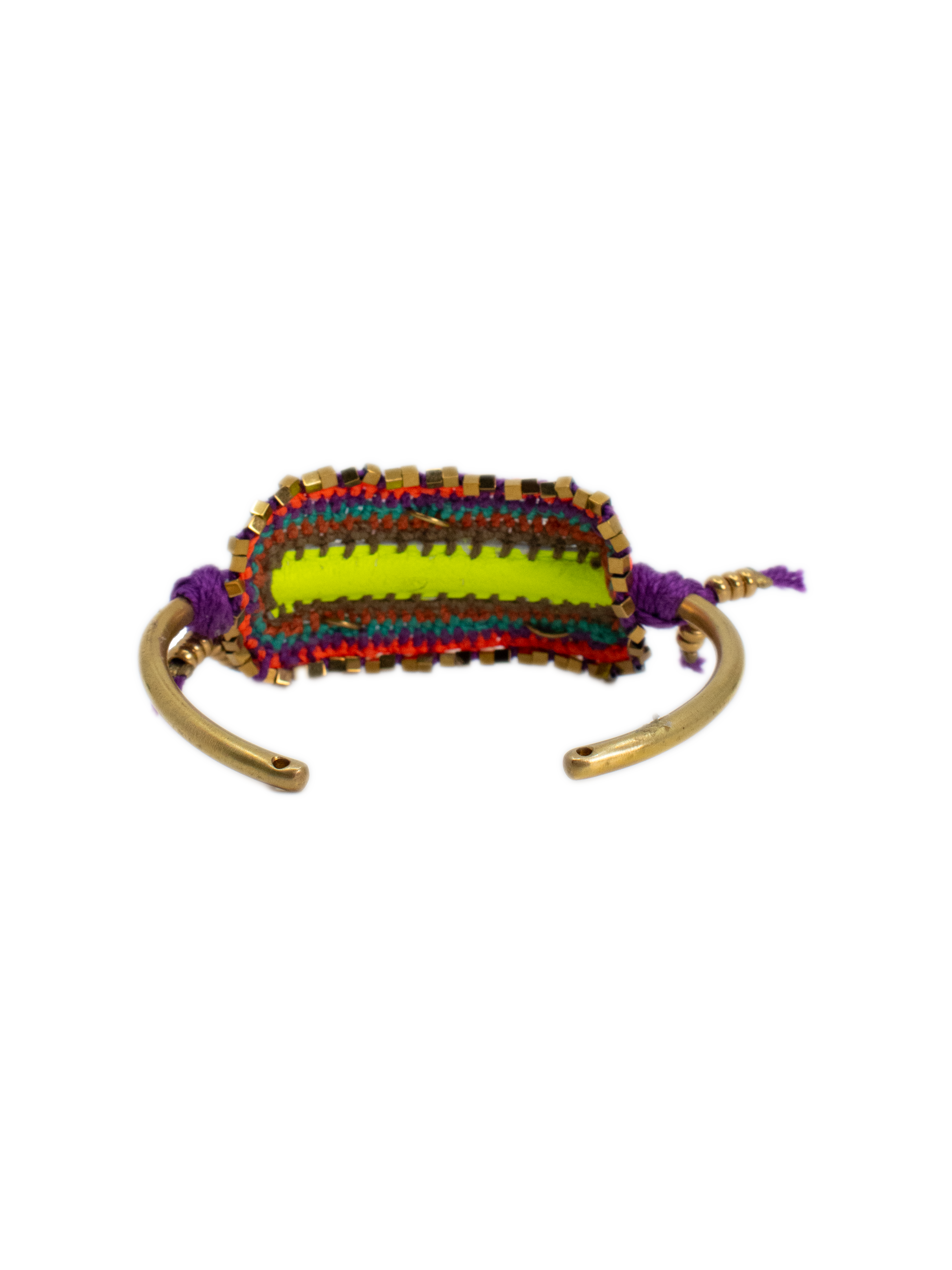 Leather, Textile & Brass Bracelet