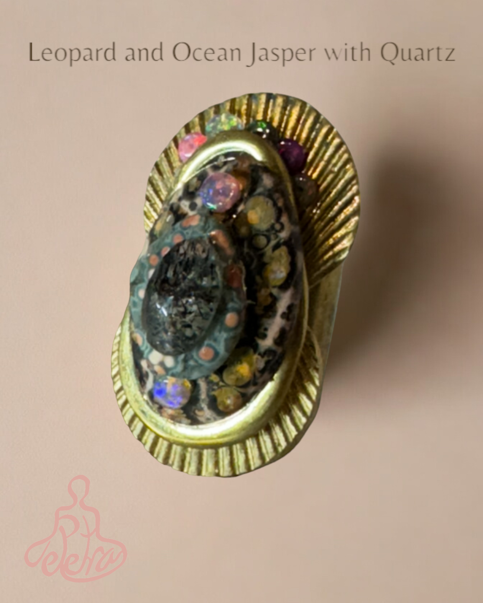 Earth & Sunstone Ring: A Handcrafted Jasper & Citrine Trio