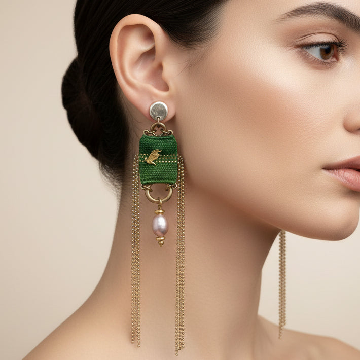 Celestial Wing Statement Earrings