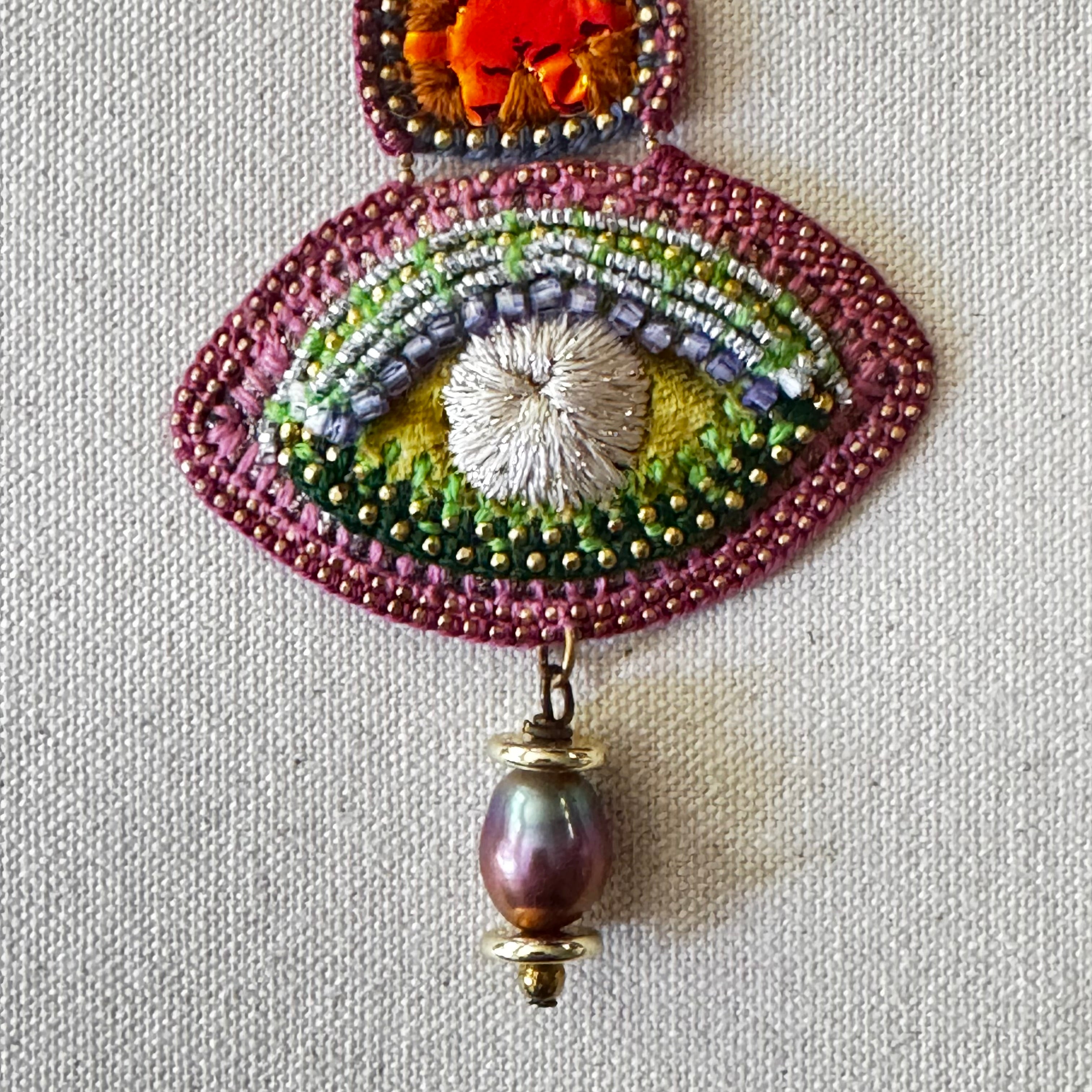 The Sovereign Oracle Earrings — Heart, Eye & Pearl Drop