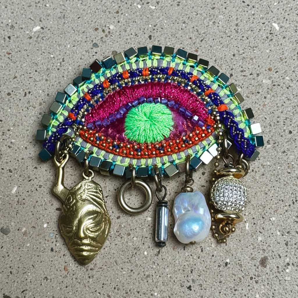 Cosmic Eye Statement Brooch — Handmade by Lorena Medinilla | De Petra