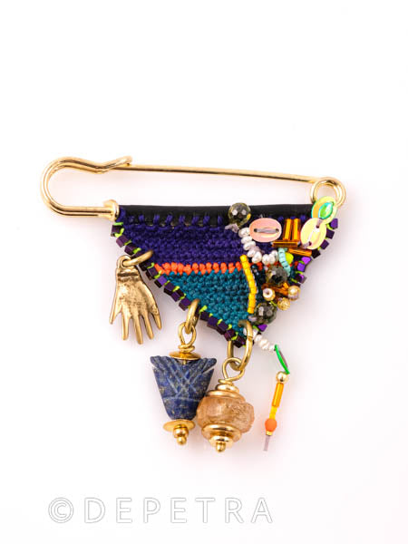 Boho Chic Triangular Pin: A Symphony of Color and Symbolism