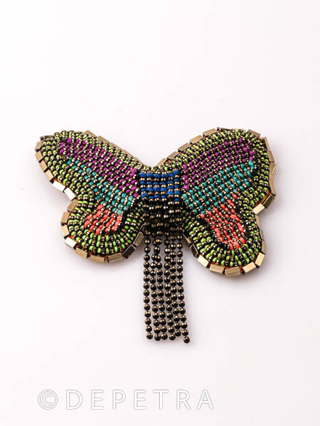 Papillon Brass Chain Stitch Brooch