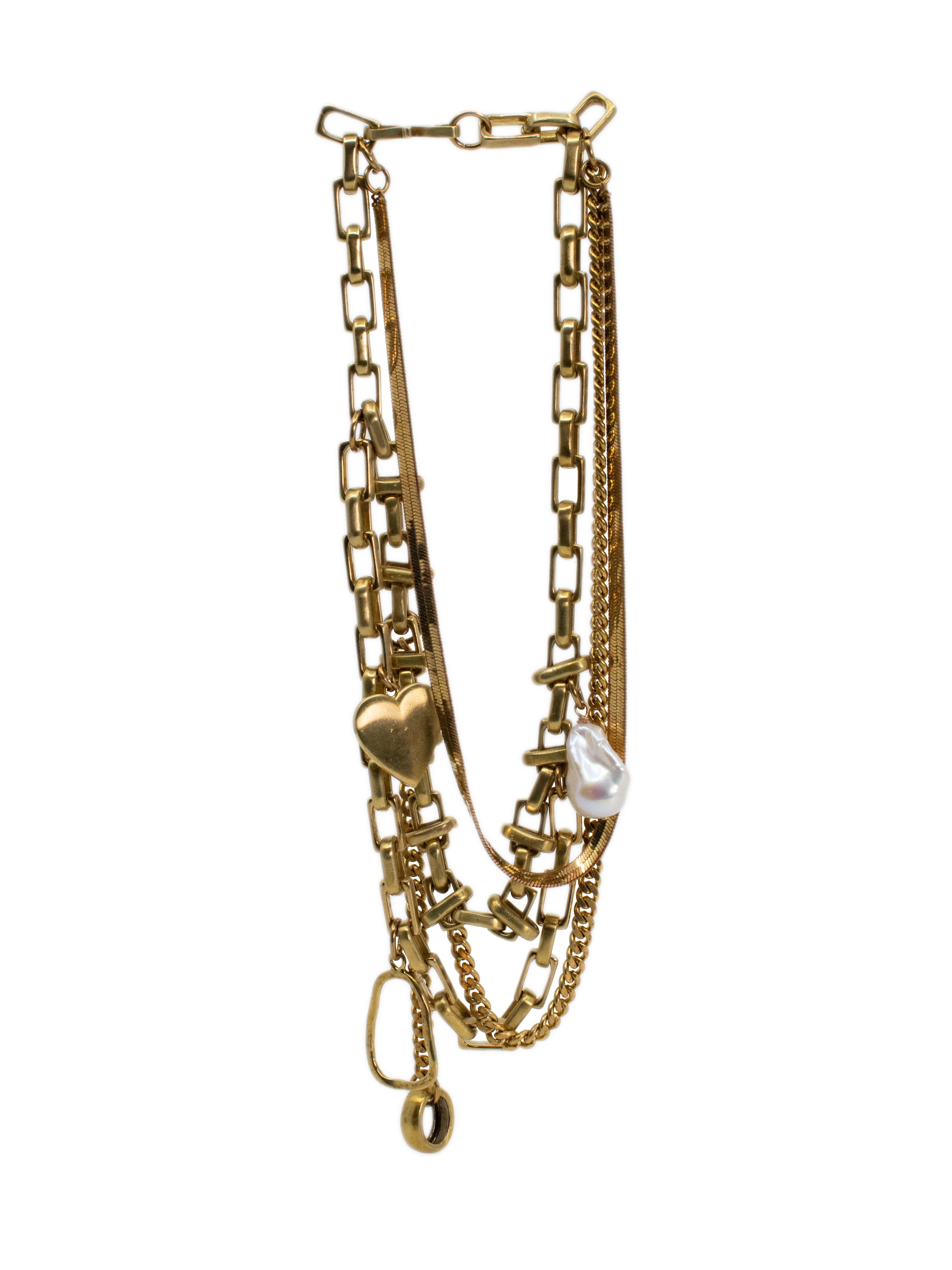 Layered Brass Necklace & Charms