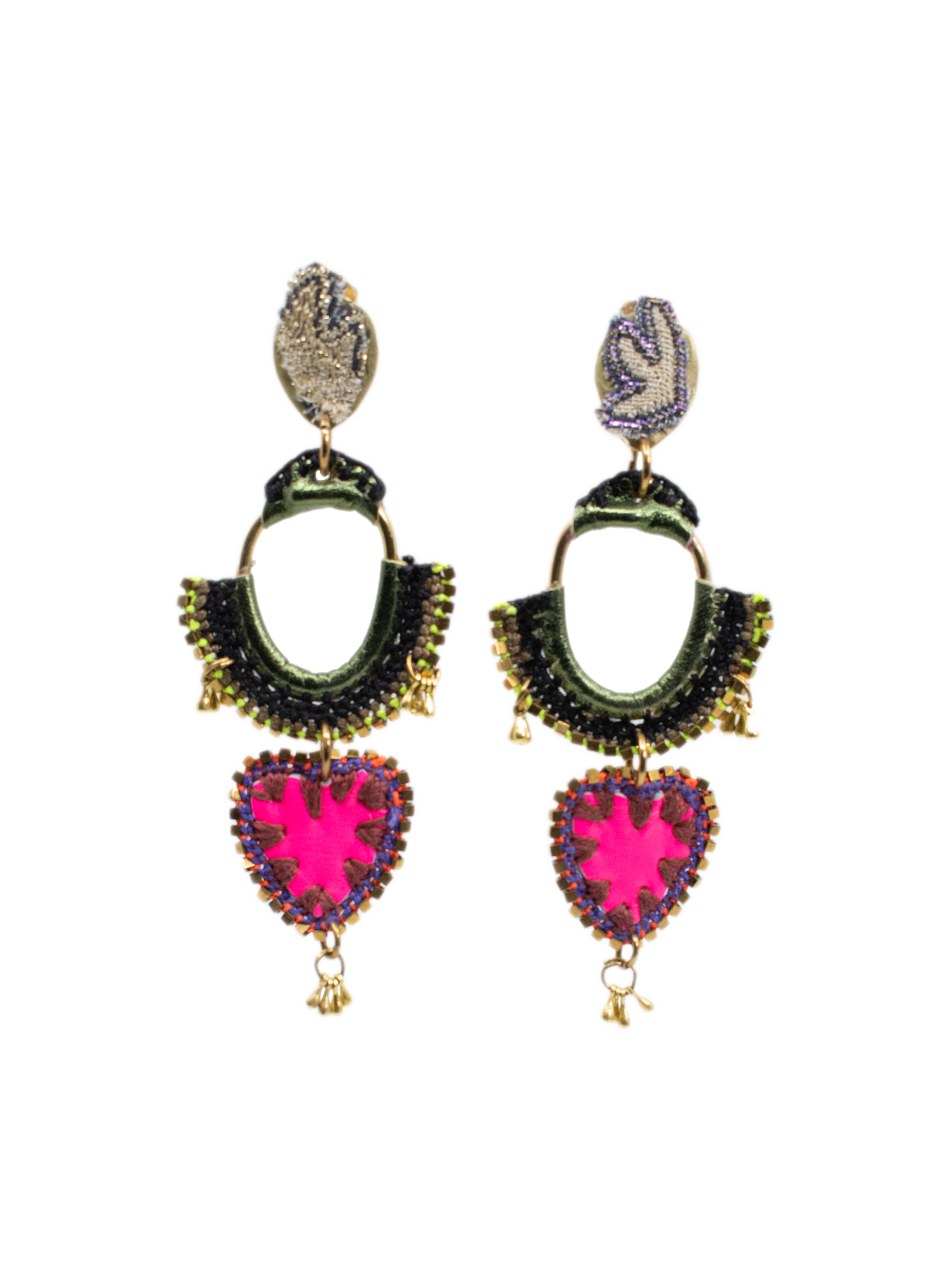 Hoop Earrings with a Pendant Hart