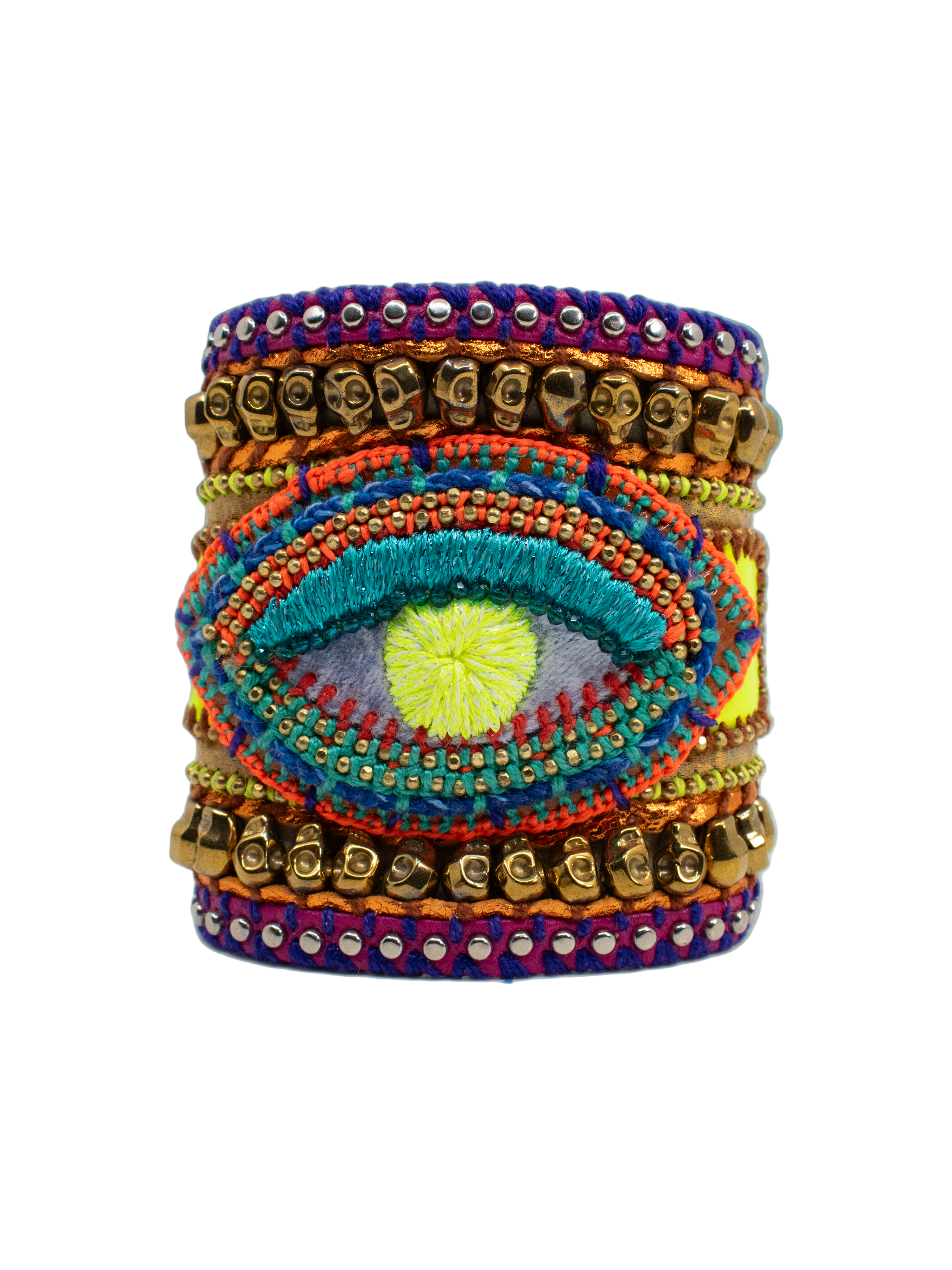 Cosmic Hand Swend Leather Eye Bracelet "Grateful Dead Inspired"