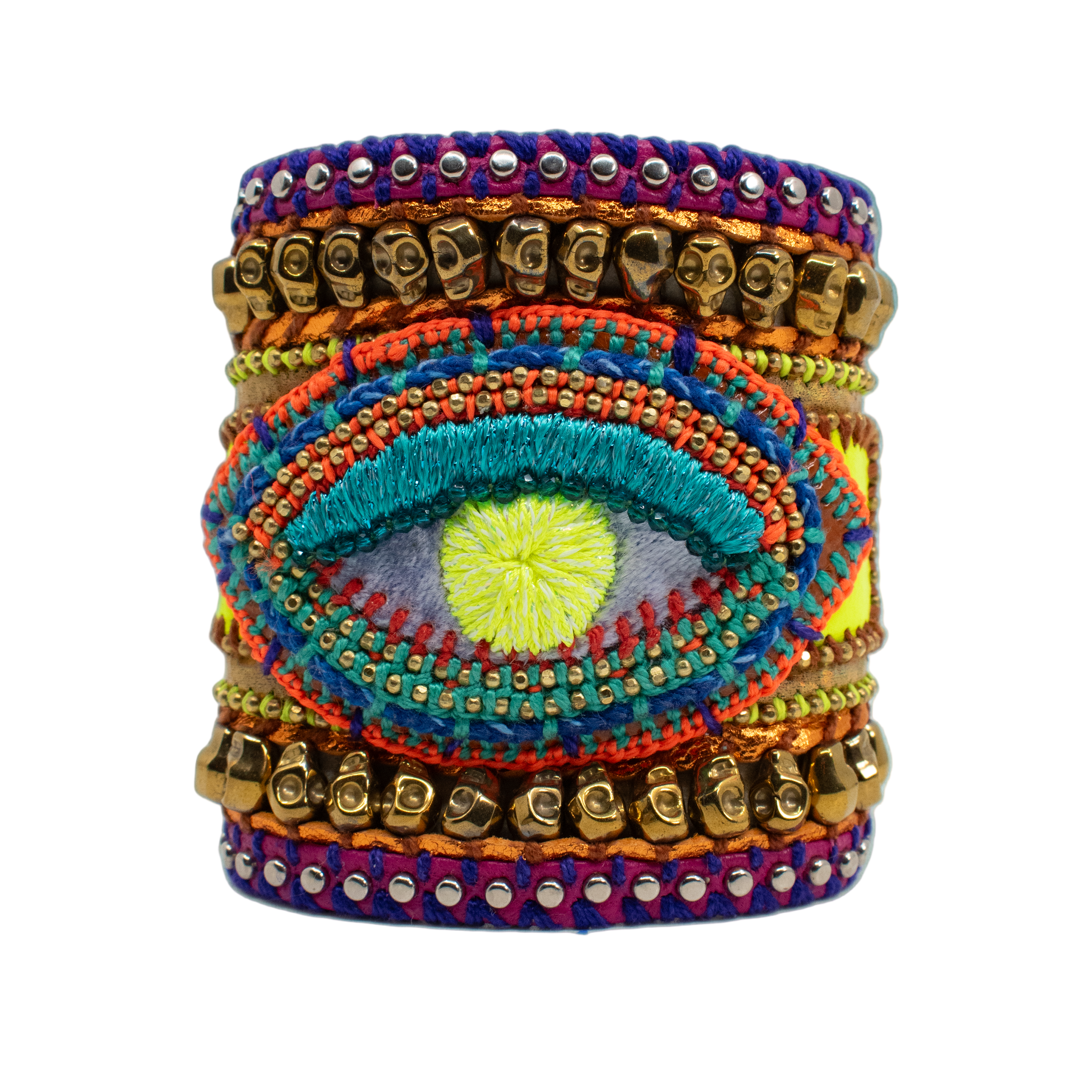 Cosmic Hand Swend Leather Eye Bracelet "Grateful Dead Inspired"