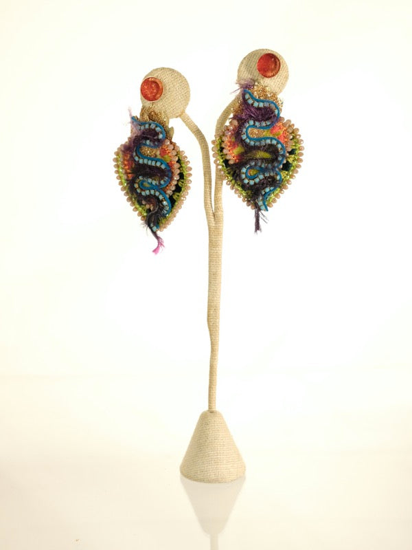 Snake form hand made earrings by De Petra