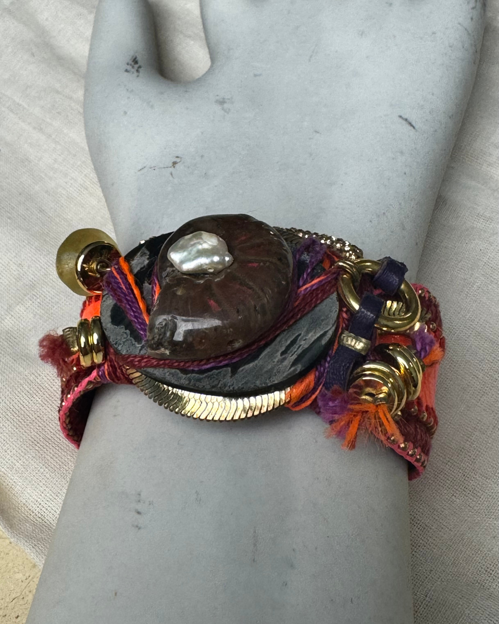 Artéfact Band – Orange & Pink Italian Leather