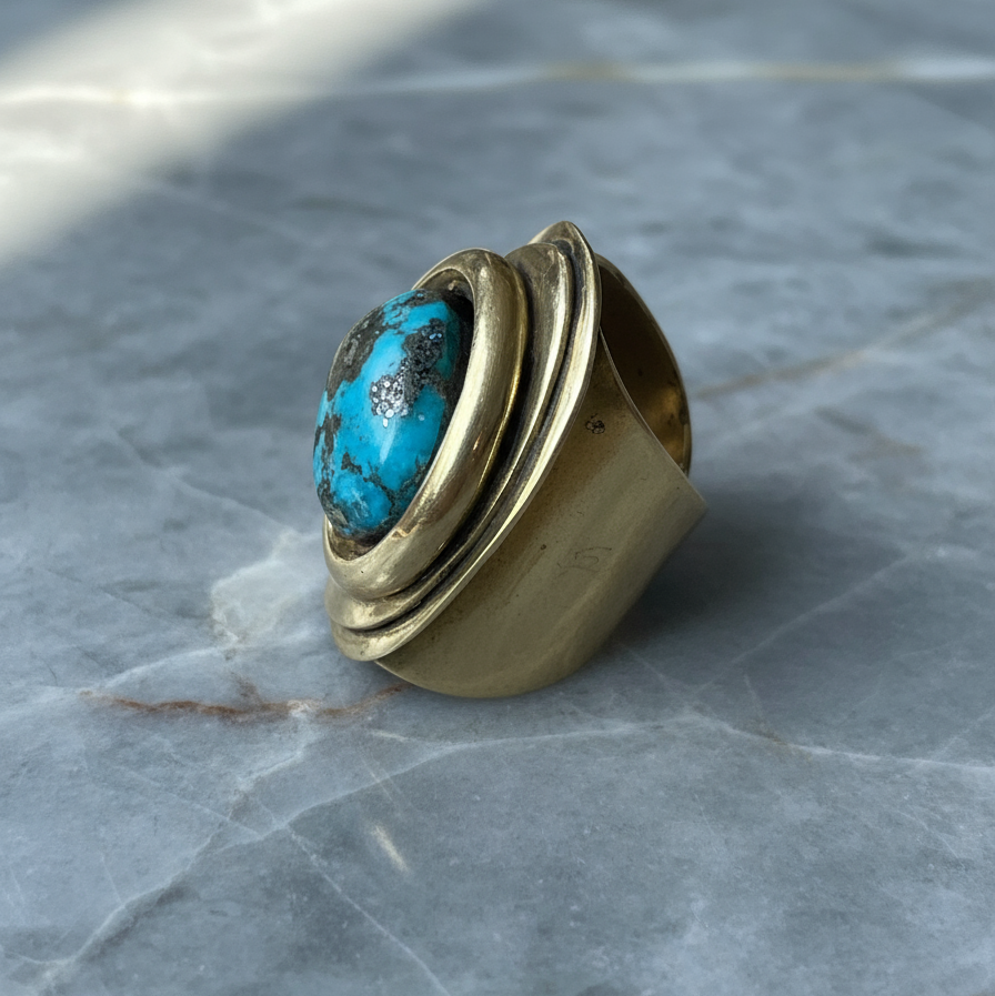 The Royal Mesa Ring: One-of-a-Kind Kingsman Turquoise