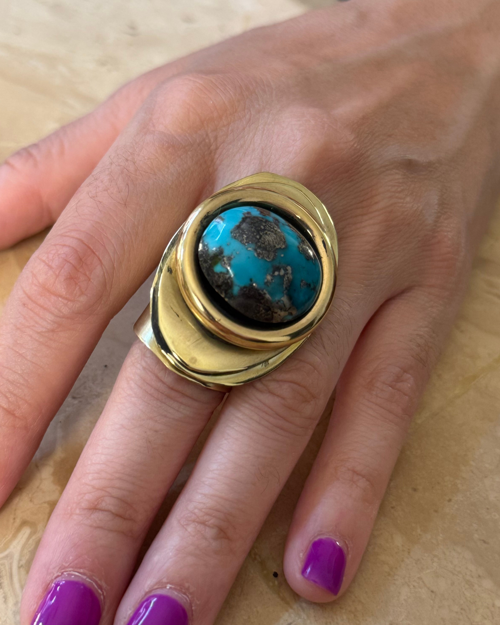 The Royal Mesa Ring: One-of-a-Kind Kingsman Turquoise