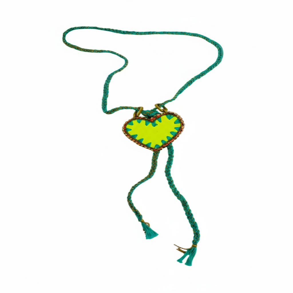 Lariat Necklace with a Yellow Heart
