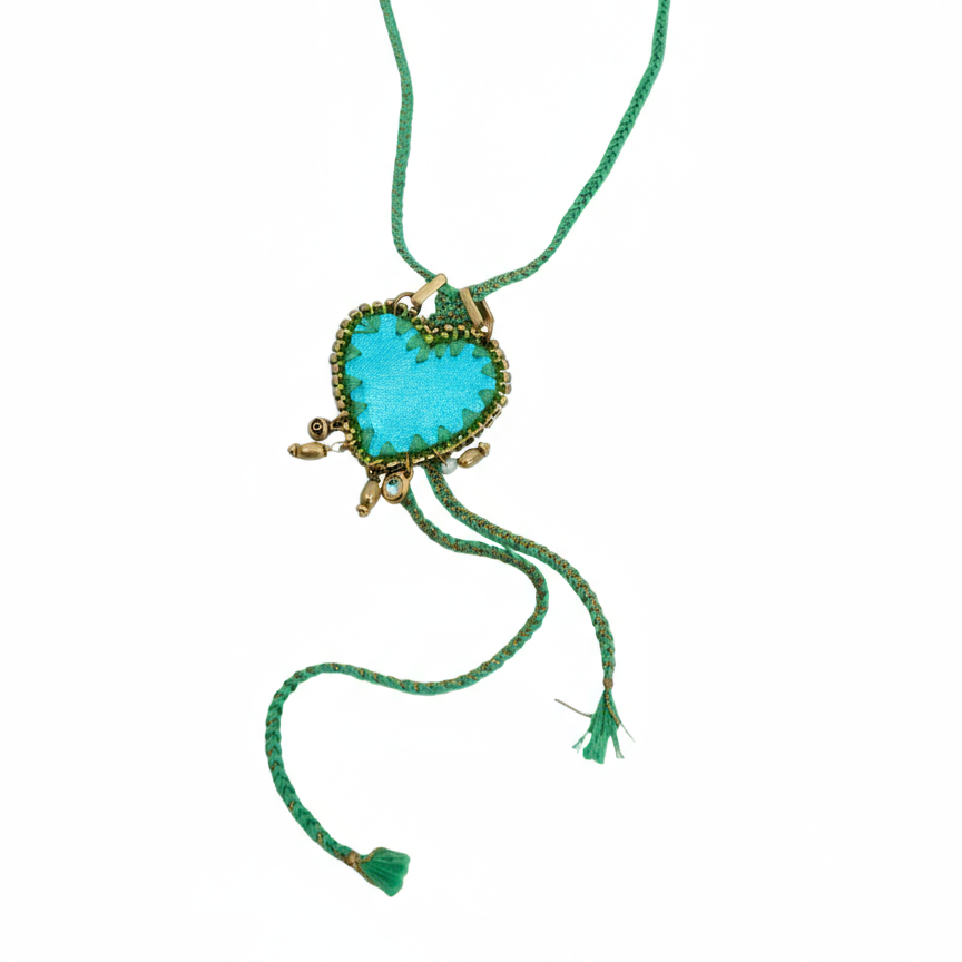 Lariat Necklace with a Turquoise Heart