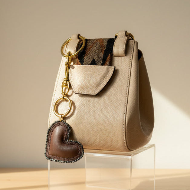 Bag Charm #7.  2026 Power Heart – Crystal Quartz