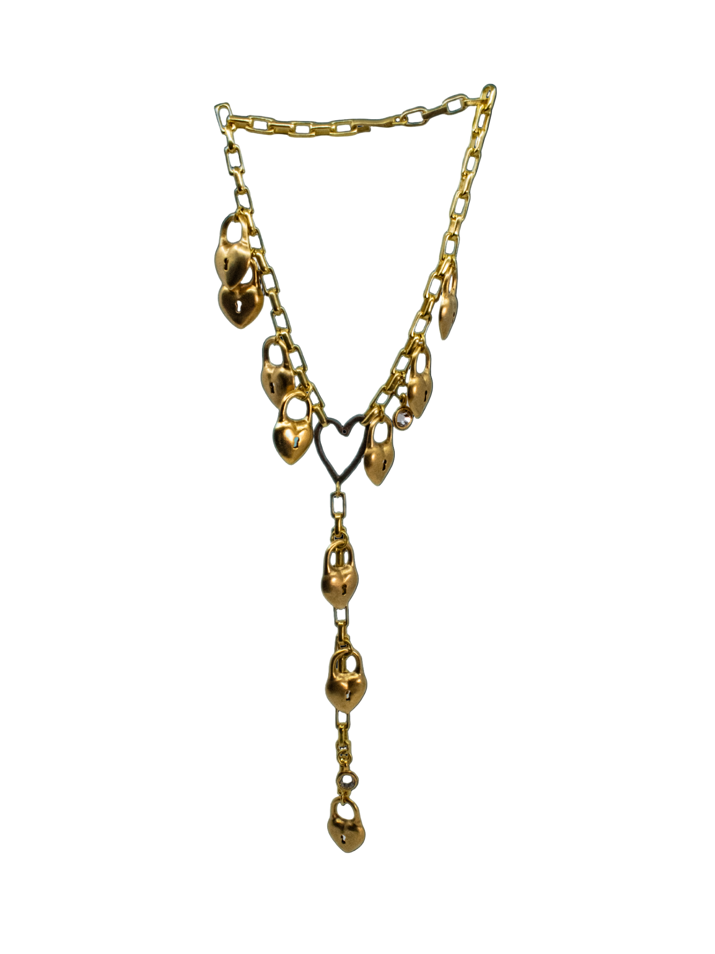 Brass Chain Necklace with Charms