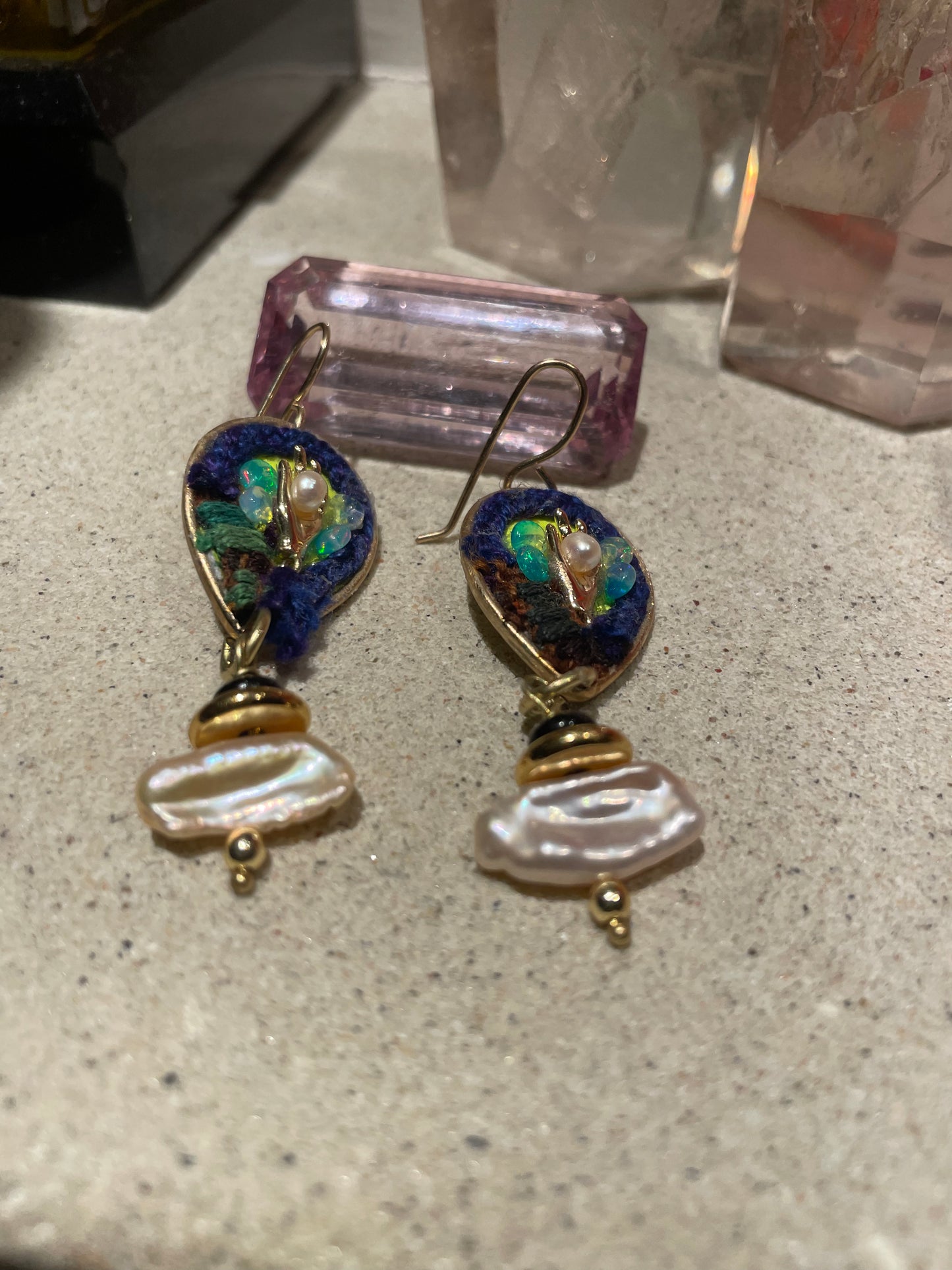 La Mano de Magritte Opal Earrings