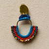 The Garden Heart Earrings — Crochet Arch, Sacred Heart & Brass Rose Drop