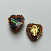 The Midnight Heart Earrings — Stud, Mixed Fiber & Neon Accent