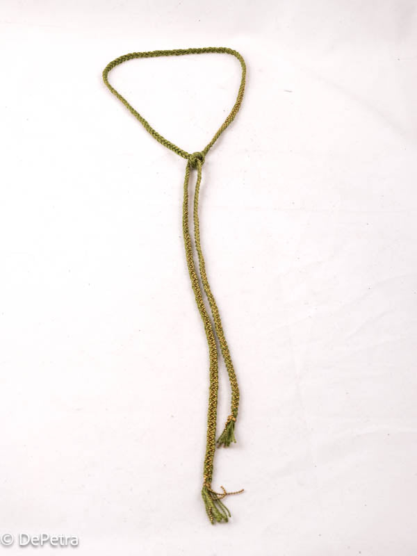 Handcrafted DE PETRA Cotton Thread & Brass Chain Lariat | Customizable with Pendants