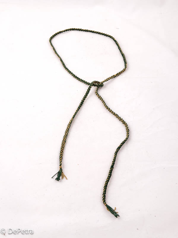 Handcrafted DE PETRA Cotton Thread & Brass Chain Lariat | Customizable with Pendants