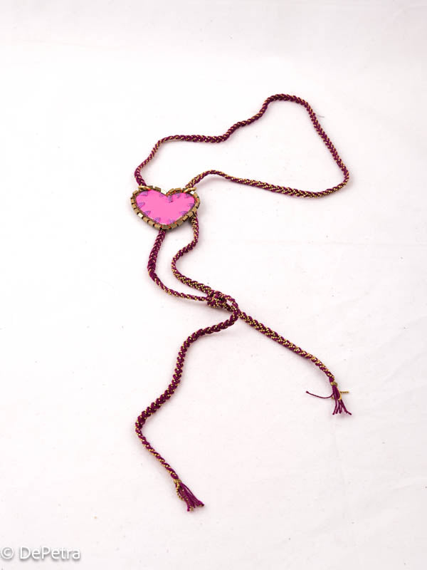 Handcrafted DE PETRA Cotton Thread & Brass Chain Lariat | Customizable with Pendants