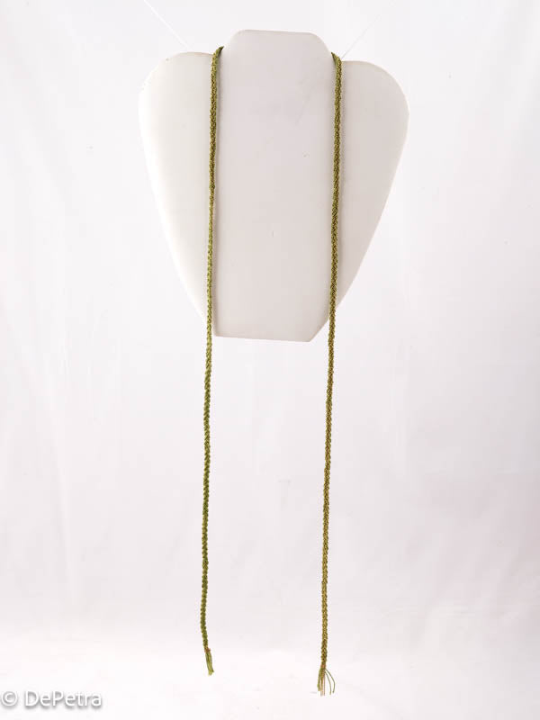 Handcrafted DE PETRA Cotton Thread & Brass Chain Lariat | Customizable with Pendants