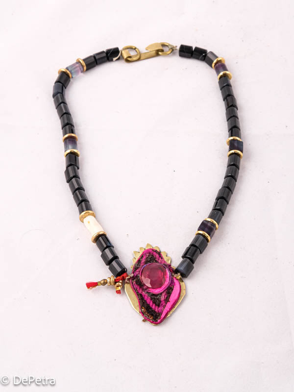 Women's necklace, ruby necklace
