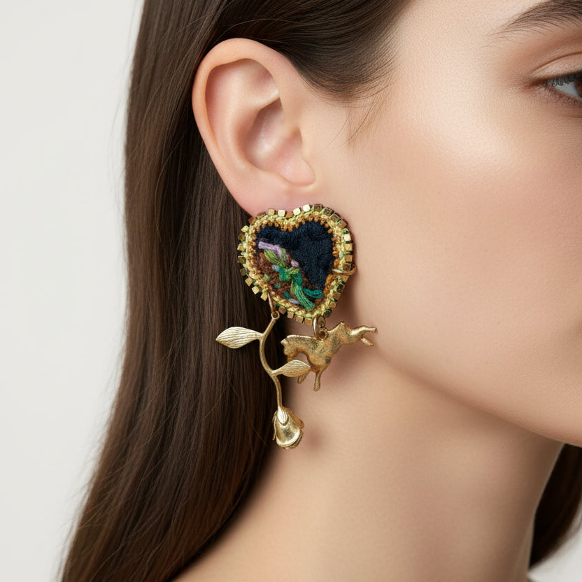Heart & Brass Menagerie Earrings