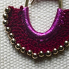 The Fuchsia Crown Earrings — Italian Leather, Crochet & Gold Beads