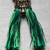 The Emerald Compass Earrings — Tassel, Feather & Mixed Media