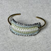 Artisan Crochet & Hematite Cuff 5 variants — Handmade