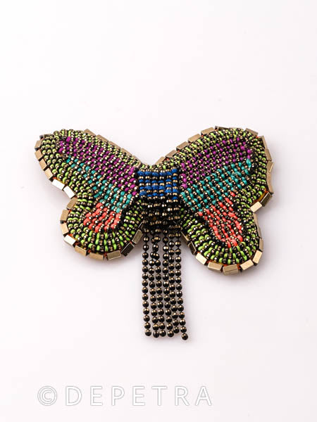 Papillon Brass Chain Stitch  Brooch