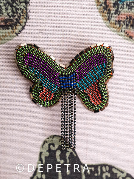 Papillon Brass Chain Stitch  Brooch