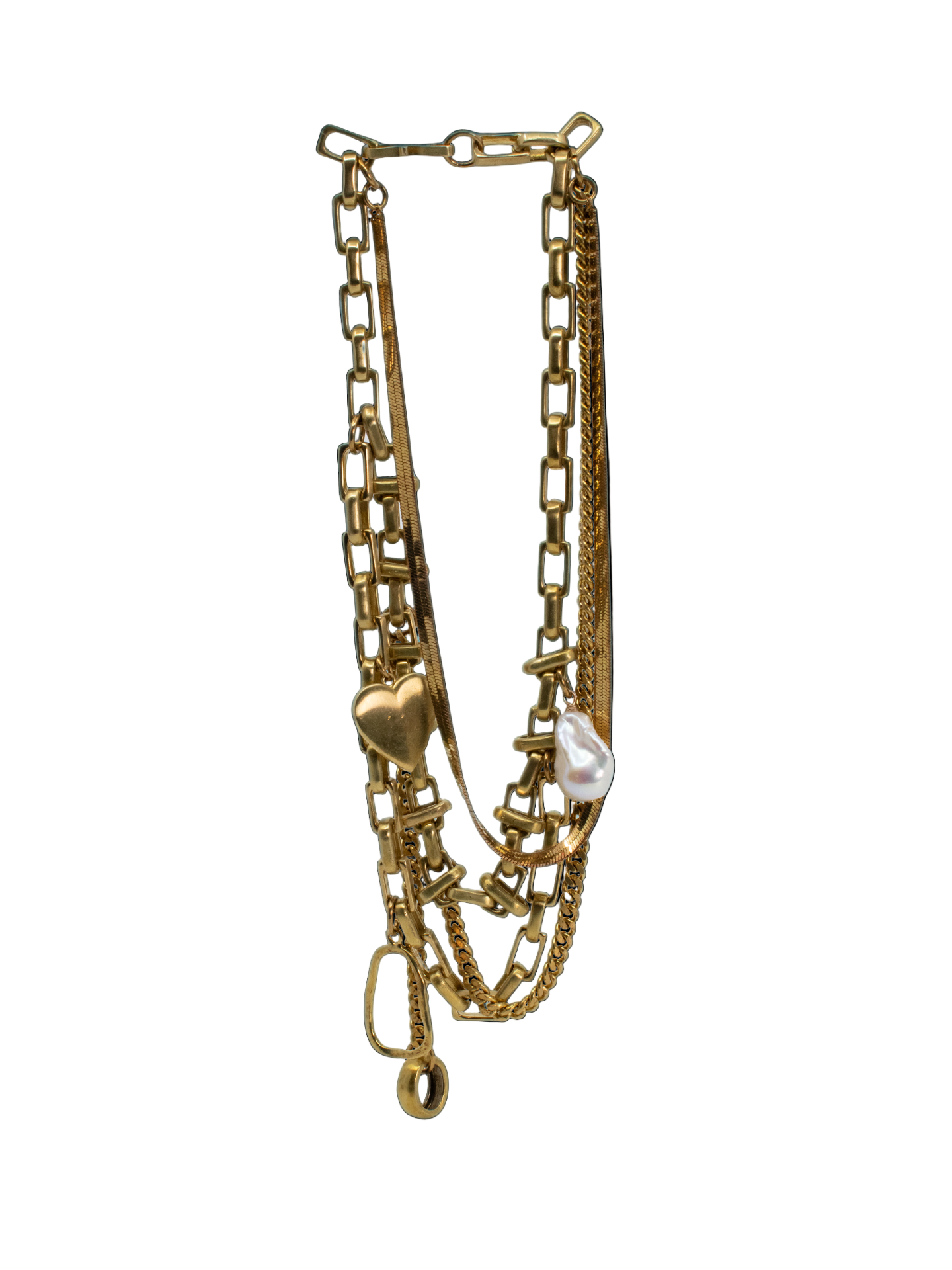 Layered Brass Necklace & Charms
