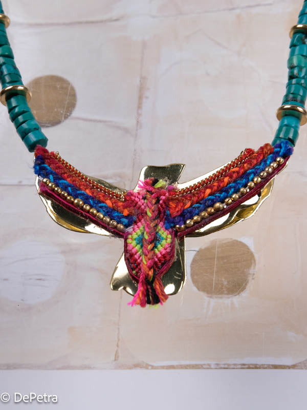 I wear my Phoenix bird necklace with cat eye and turquoise as a reminder of my rebirth and renewal.